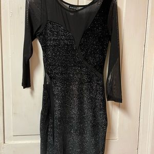 Fredricks Black Sheer and Sparkle dress